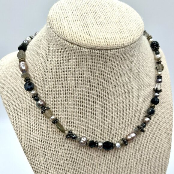 Unbranded Jewelry - Artisan Sterling Silver 925 Beaded Necklace Freshwater Pearl, Gemstone, Glass